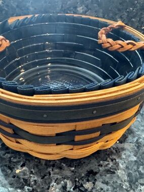 Longaberger 1998 Collectors Club Renewal Basket w/ Protector & Liner Signed Vtg